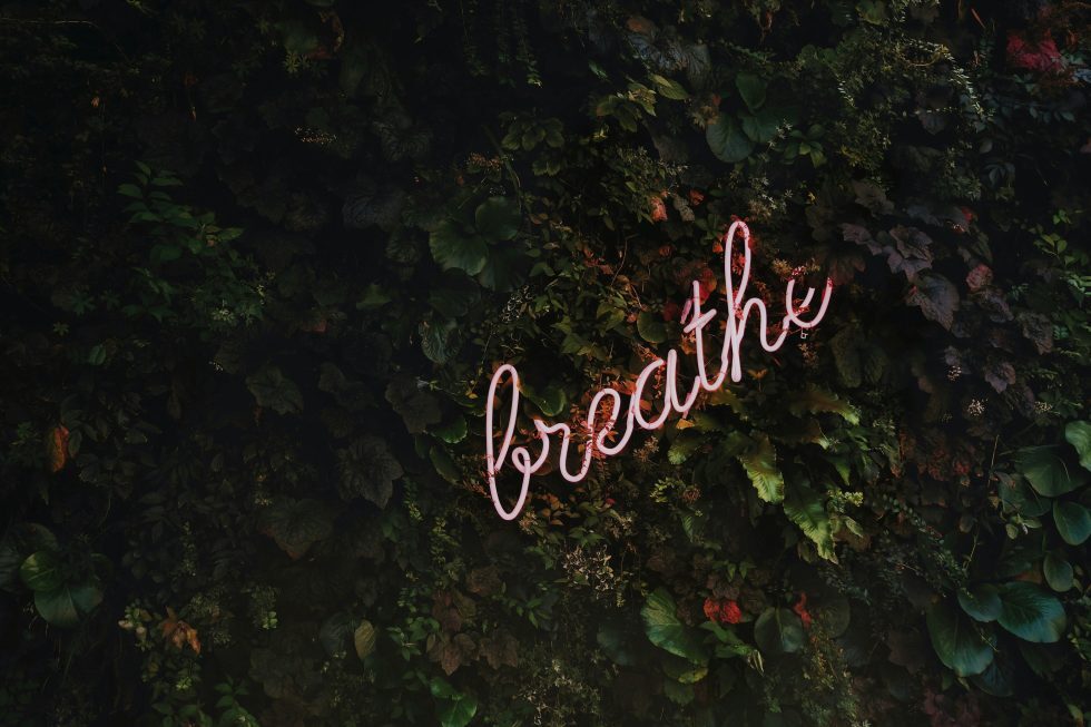 breathe neon sign